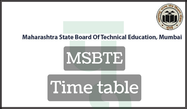 MSBTE Time table