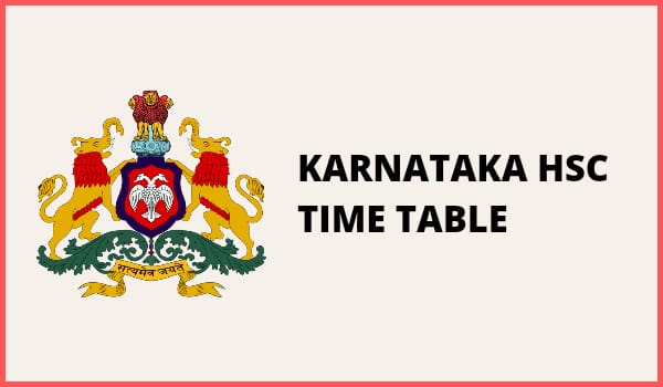Karnataka HSC board Time table
