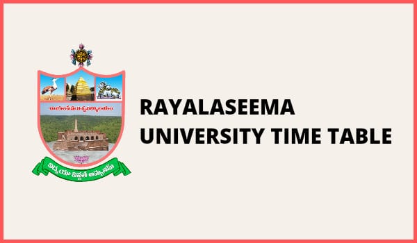 Rayalaseema University Time Table
