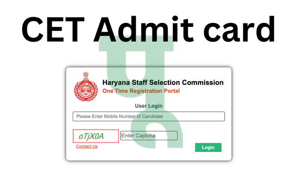 Haryana CET Admit card