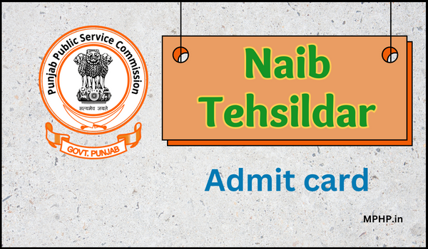 Naib Tehsildar Admit card